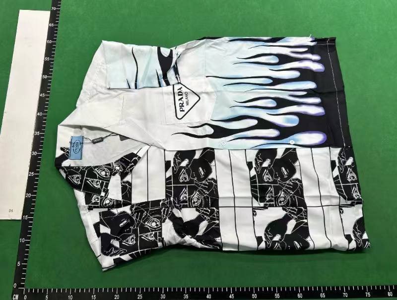 Prada Flame Print Short-Sleeve Shirt [6 styles] -2