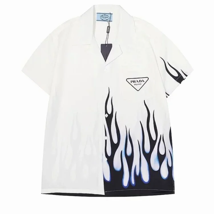 Prada Flame Print Short-Sleeve