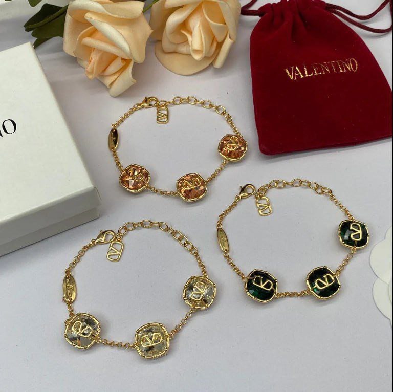 Valentino VLogo Crystal Charm Bracelet [3 styles] -1