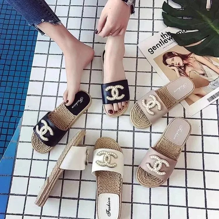 Chanel CC Logo Espadrille Slides [2 styles]