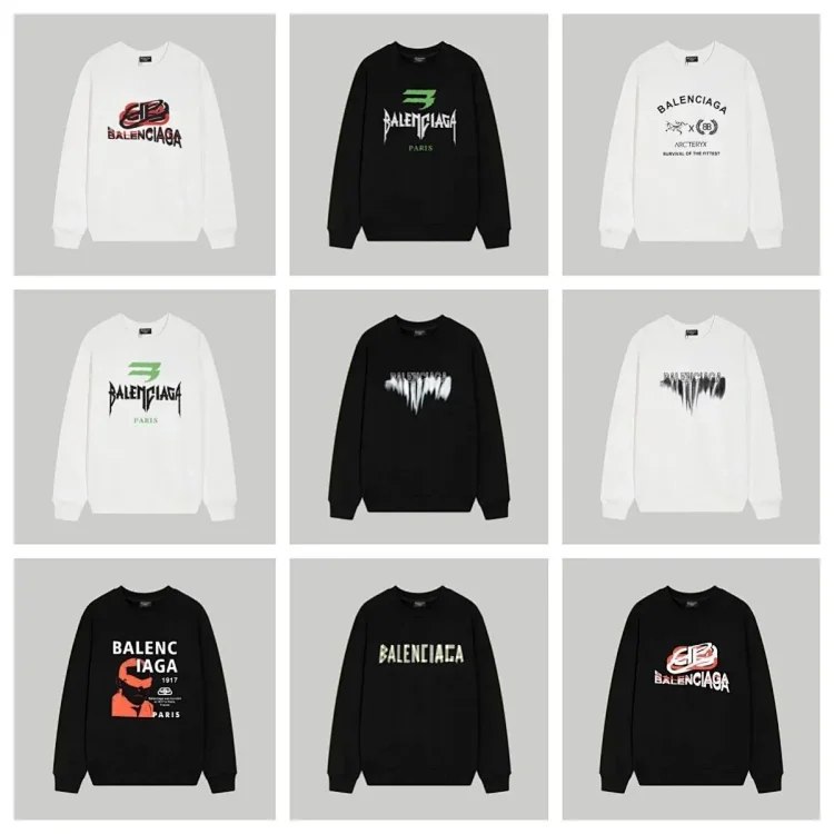 Balenciaga Punk Letters Printed Long Sleeve Sweatshirt [15 styles]