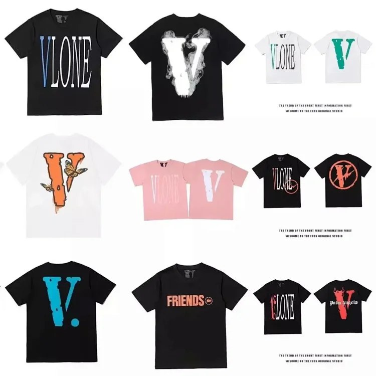 VLONE V Logo Printed Round Neck Unisex Short-Sleeved T-Shirt [40 styles]